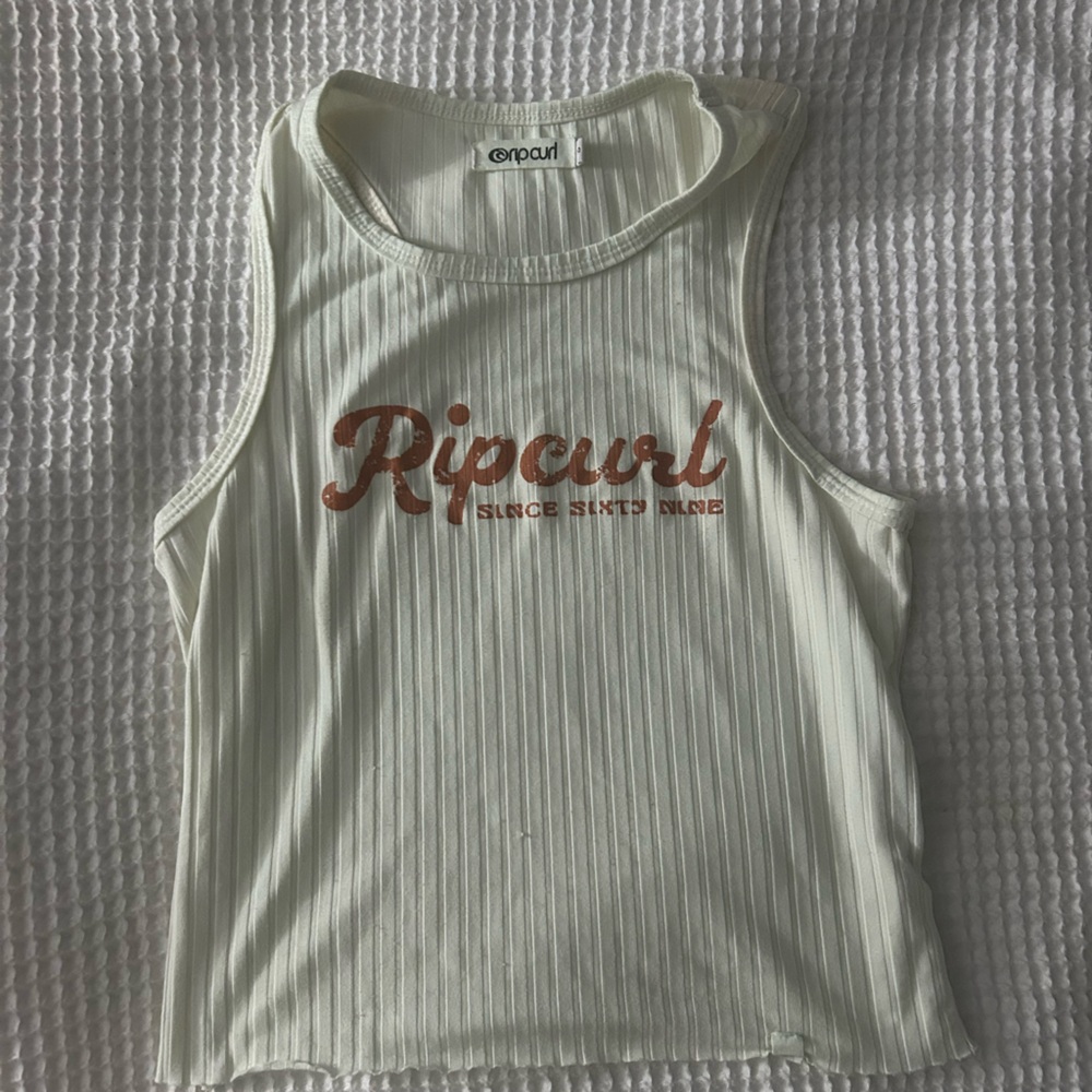 Rip Curl White Ribbed Tank Top